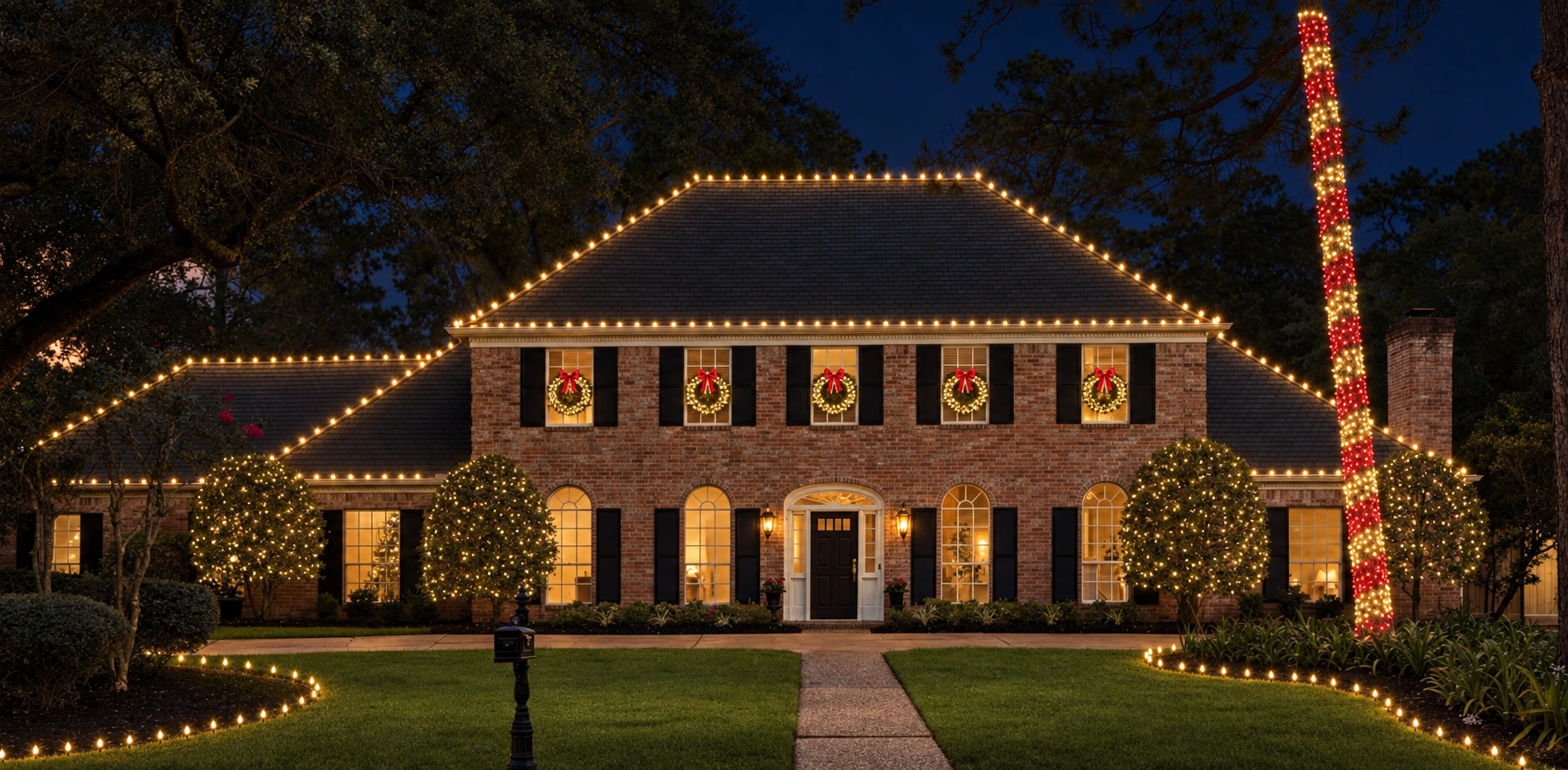The approved property with the lighting design rendered by RendrPro